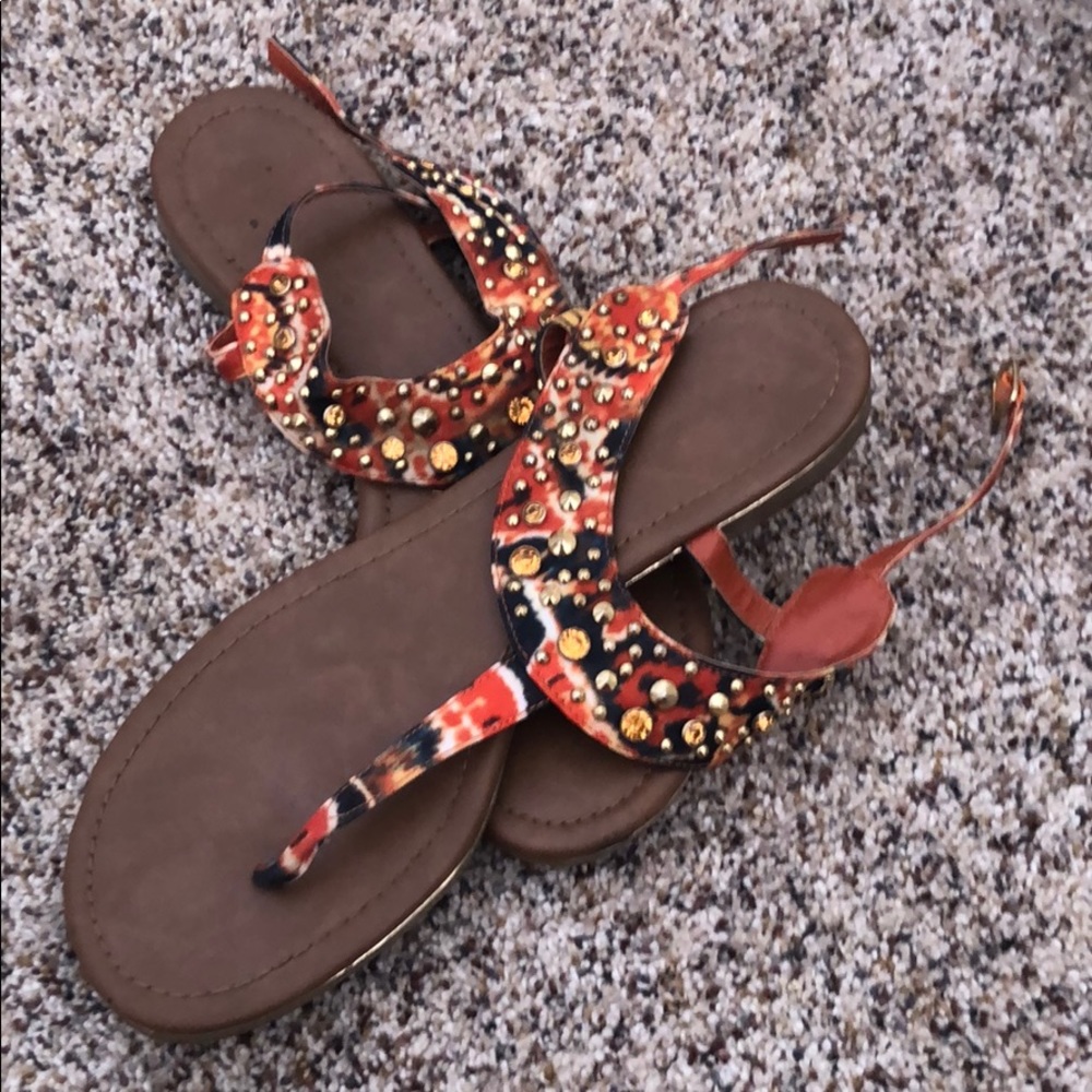 Size 9.5 multicolored sandals